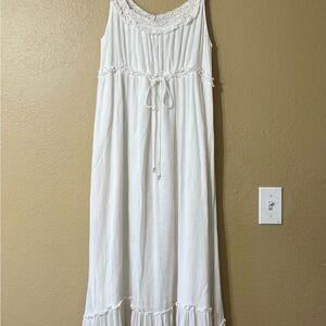 Bila Ivory Crochet Accent Dress